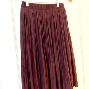 Wilfred Midi Pleated 100% Silk Skirt